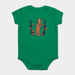 Wiener Dog Christmas Baby Bodysuit